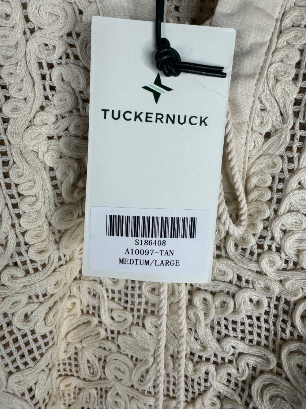TUCKERNUCK BEACH Tan Lace Apollo Poncho Size M/L Medium Large NWT - Picture 9 of 9